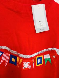 Red Embroidered Sweater