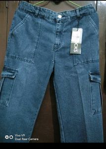Blue Denim Cargo Jeans
