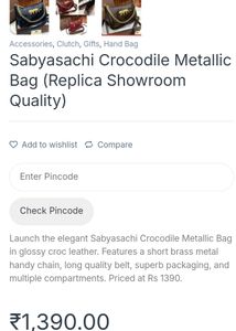 Price Drop Sabyasachi Gold leather Croco sling