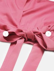 Pink Ruffle Sleeve Crop Top