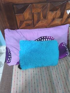 Sky Blue Furry Comfortable Cushion For Babies