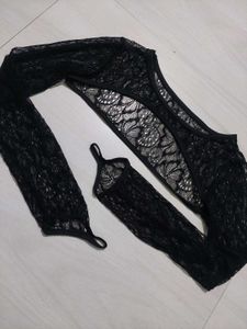 Black Lace Bolero Top