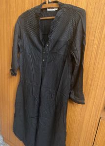 Black Kurta With Gold Threadwork