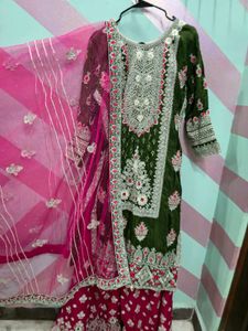 bridal heavy Sharara suit set