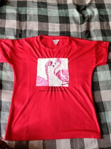 Red Flamingo Sequin T-Shirt