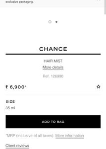 Chanel Chance Hair Mist
