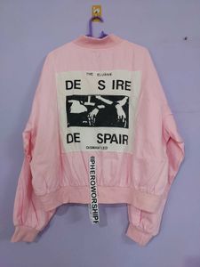 Pink Oversized Bomber Jacket