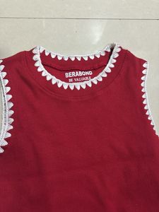 Red Top With White Detaling