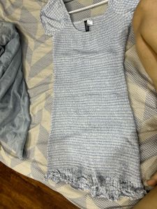 H&amp;M Blue Gingham Mini Dress