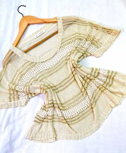 Pinterest Oversized Crochet Golden Pullover A