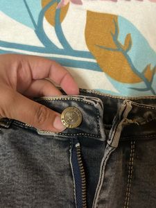 Acid Wash Denim Mini Skirt