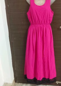 Stylish Fuschia Pink Gown Dress