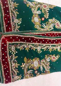 Full Zari Work Bride Saree Hand Made Without Damag