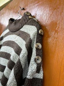 Korean Brown Stripped Sweater