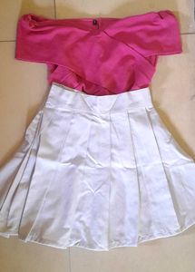 Pink Off-Shoulder Dress