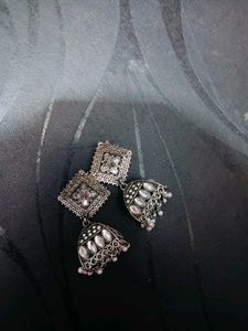 Silver Jhumka Earrings