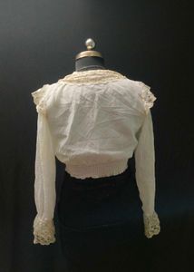 Vintage Lace Trim Button-Down Top