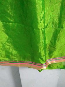 green odhni in silk with lace.