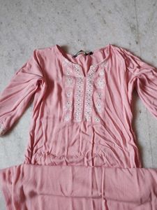 Pink Embroidered Kurta Set