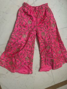 Pink Embroidered Palazzos