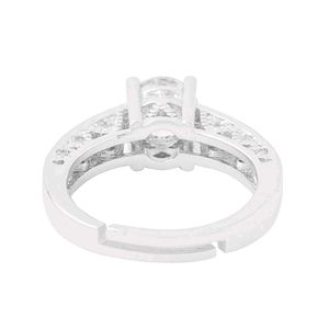 Yellow Chimes Crystal Solitaire Ring (Silver)