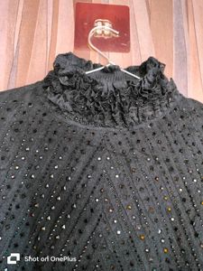 250 Only 1 Pc Purple Embellished Neck Sweater