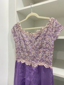 Lavender Lace Embroidered Gown