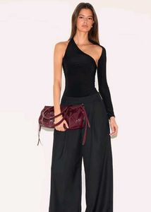 Asymmetric Black Bodysuit