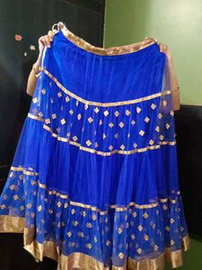Blue & Gold Lehenga Skirt