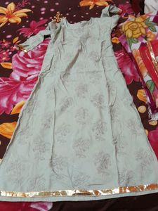 Beige And Red Kurta Set