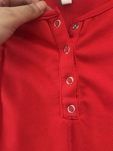 Red Button-Down Top