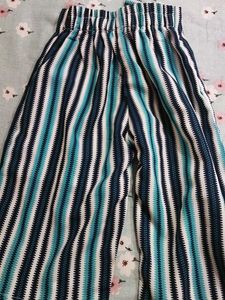 White Top With Blue Striped Palazzo For Baby Girl