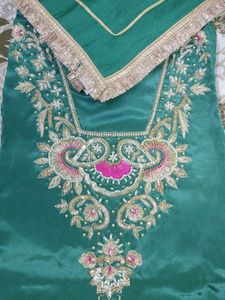 Beautiful Crepe Embroidered Suit