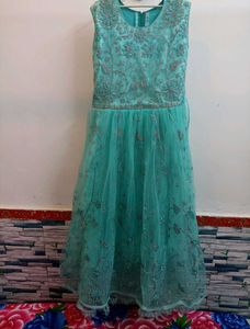 Flowy Teal Net Dress - Perfect for Twirling