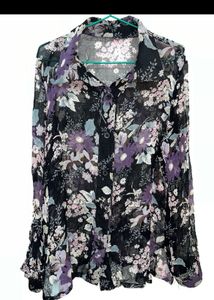 Floral mesh shirt