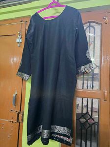 Black Palazzos with Embroidery