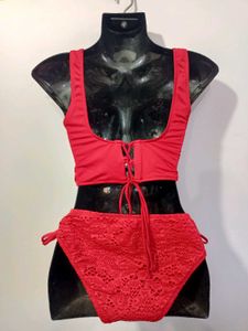 Mint Condition Red Halter Bikini  Size S Imported