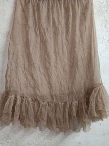 See-through Fashion Brown Ruffle Skirt