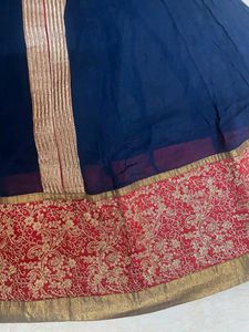 Blue Anarkali Kurta With Dupatta