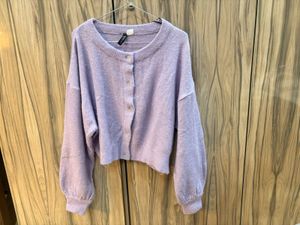 Lavender Button-Up Cardigan