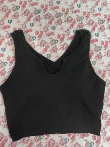 Black Cropped Tank Top