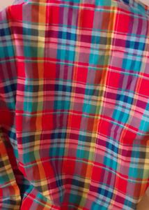 Colorful Plaid Button-Down Shirt