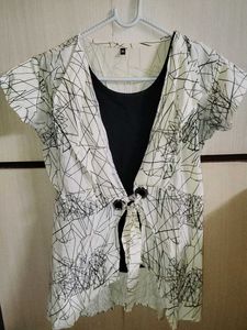 Printed Tie-Up Top