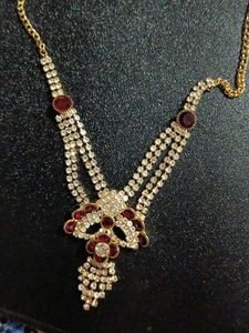 Elegant Red &amp; Golden Necklace