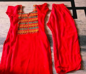 Pure Red Palazzo Suit No Damage Some Time Use
