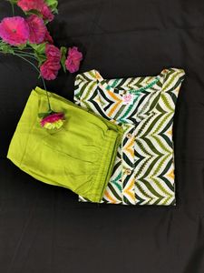 Lemon Green Kurti Set