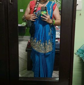 pure dabka zardozi work saree ...