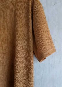 Textured Tan Co Ord Set (PANT AND T - SHIRT )