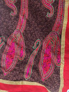 Brown Embroidered Saree(THREAD WORK THROUGHOUT)