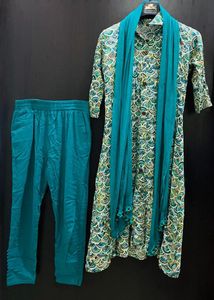 ✨Elegant Teal Green Kurti Set With Dupatta✨✨